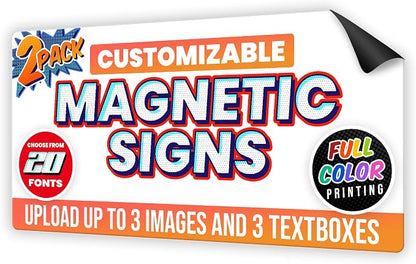 2-Pack, 30 mil Customized Vinyl Car Magnets, Personalized Magnetic Sheets - Image 3