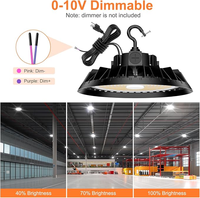 6Pack LED High Bay Lights, 300W UFO High Bay LED Shop Lights, 45000LM - Image 8