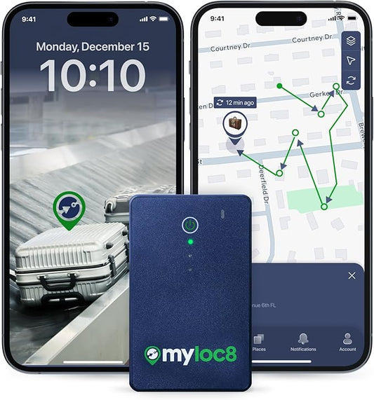 GPS Luggage Tracker for Suitcases TSA Approved, Android & iOS Compatible by MyLoc8