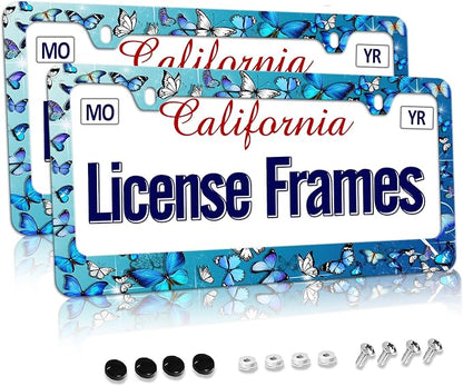 Blue Butterfly License Plate Frame Butterflies License Plate Holder, Butterfly by Unknown