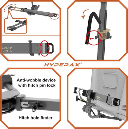 HYPERAX Patented Lift Assisted Volt Lift 1x RV Rated Hitch Mounted 2 E Bike - Image 4