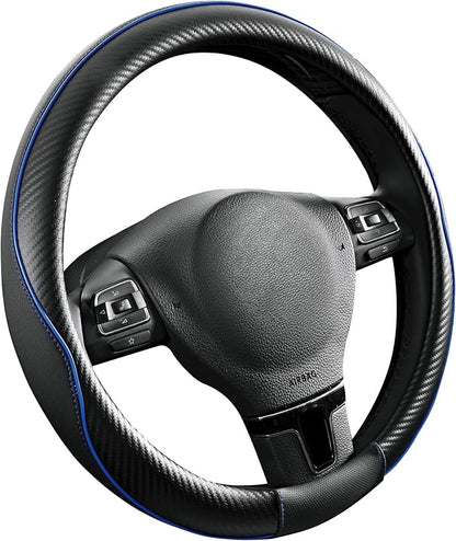 PIC AUTO Steering Wheel Cover, Sports Carbon Fiber and Super Breathable Leather - Image 2