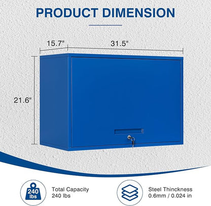 Metal Storage Cabinet Blue Wall Cabinets - Image 3