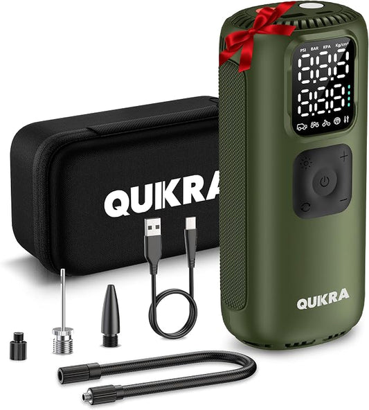 T22 Tire Inflator Protable Air Compressor, 3× Faster Auto Cordless Air Pump by QUIKRA