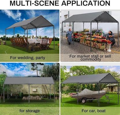 Carport 10x20ft Heavy Duty Car Tent, Portable Garage, Car Shelter, All-Season - Image 3