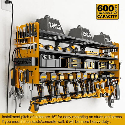 12 Cordless Drill Holder Large Power Tool Organizer Wall Mount - Image 7