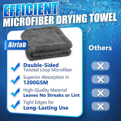 Airlab Microfiber Towels for Cars Wash Drying Super Absorbent Cleaning Cloth - Image 4