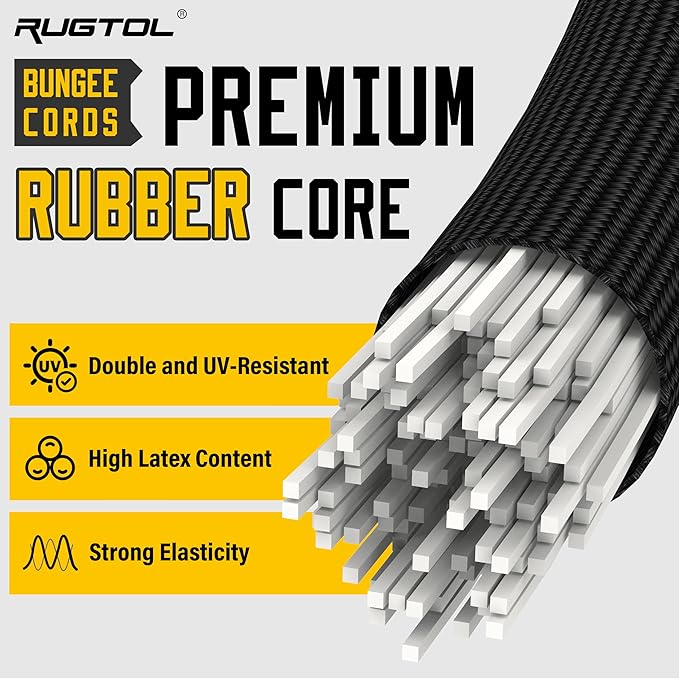 Adjustable Bungee Cords with Hooks, 6 Pack Heavy Duty Outdoor Carabiner Bungee - Image 6