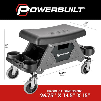 Powerbuilt Heavy-Duty Utility Rolling Seat Upgraded - Image 7
