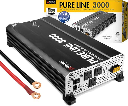 Wagan EL3810 Pure Line 3000 watt Power Inverter 6000 Watt Peak Surge Power DC by WAGAN