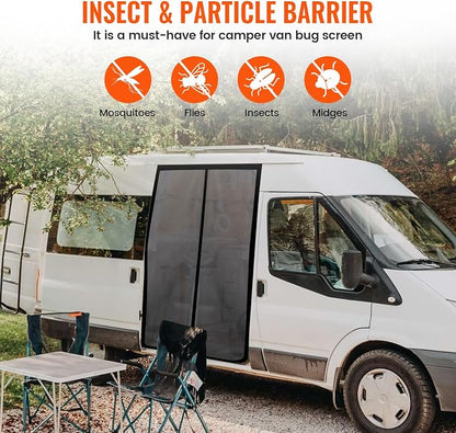 83''H x 59''W Van Bug Screen Side Door Sliding Door Window Covers - Image 5