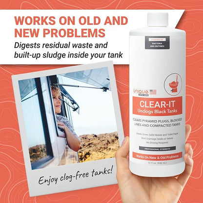 Unique Clear-It RV Black Tank Unclogger Liquid - Image 5