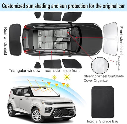 TINGLU Window Shades for Kia Soul 2020-2024 2025 Accessories Car Side Full - Image 3