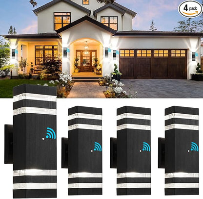 tewei 4 Pack Dusk to Dawn Outdoor Wall Lights Modern Exterior Light Fixture by TeweiBrand