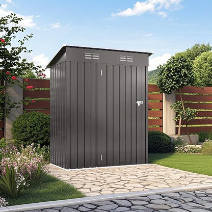 5X3 FT Metal Outdoor Storage Shed, Waterproof Tool House - Image 2