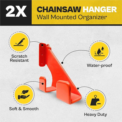 2 Pack Heavy Duty Chainsaw Wall Mount Holder – Chainsaw Hanger Rack - Image 3