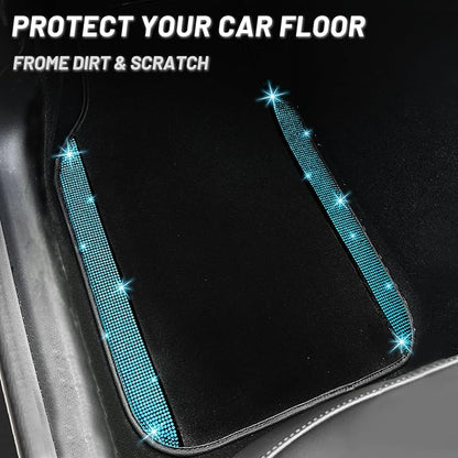 NBTEPEM Aquamrine Bling Car Floor Mats Full Set, Universal Fit Most Cars - Image 8