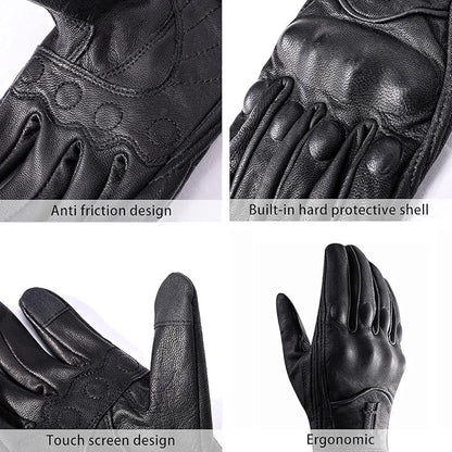 Harssidanzar Women's Motorcycle Gloves, Leather Motorcycle Gloves, Motorbike - Image 6