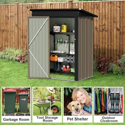 JUMMICO Metal Outdoor Storage Shed 5 x 3 FT Metal Shed - Image 7