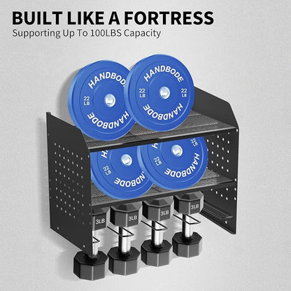 Power Tool Organizer Wall Mount – Adjustable Shelf, Side-Mounted 4-Outlet - Image 6