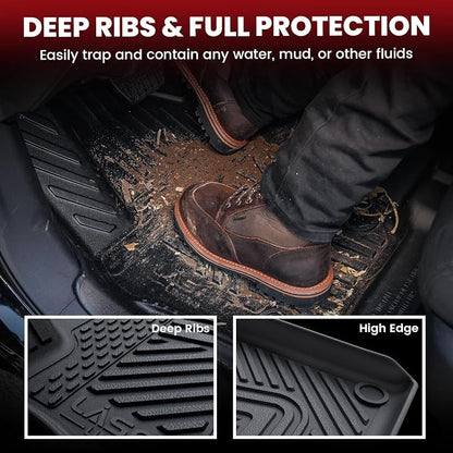 LASFIT Floor Mats for Rivian R1T 2025, All Weather Floor Liner TPE Custom Fit - Image 3