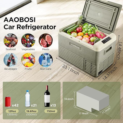 AAOBOSI 12 Volt Car Refrigerator 32 Quart RV Portable Refrigerator Freezer Car - Image 3