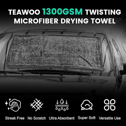 2 Pack Double-Sided Car Care Extra-Large, Ultra-Absorbant Microfiber Drying - Image 7