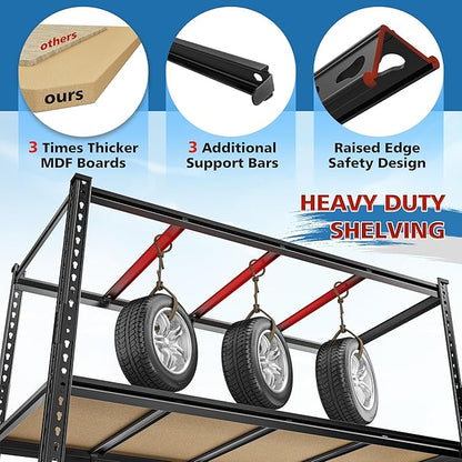 59.8" W Metal Shelving 59.8" H Storage Shelves 2200LBS Garage Shelving - Image 6