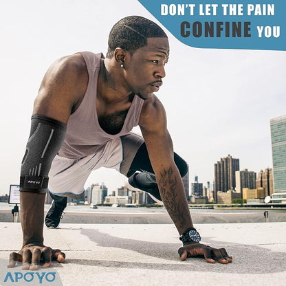 APOYO Elbow Brace for Tendonitis and Tennis Elbow, Elbow Compression Sleeve - Image 3