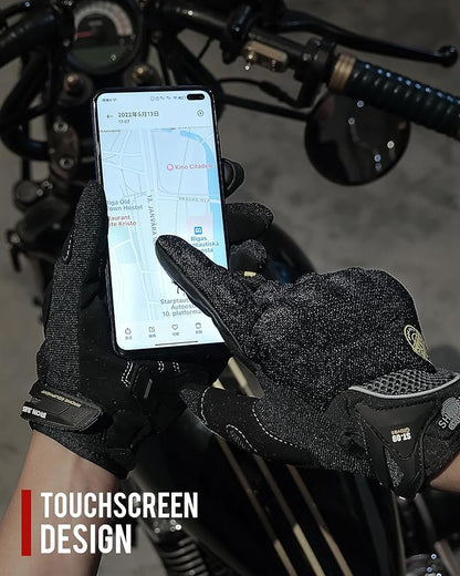 BORLENI Motorcycle Riding Gloves Touch Screen Full Finger Glove Motocross Road - Image 6