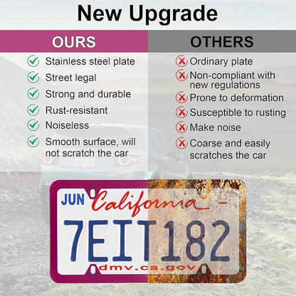 LivTee 4 Holes Stainless Steel License Plate Frames, Automotive Exterior - Image 6