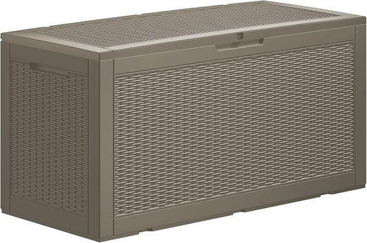 100 Gallon Resin Deck Box, Waterproof Outdoor Storage Bin by Decksplore%E2%80%94BuiltforOutdoor