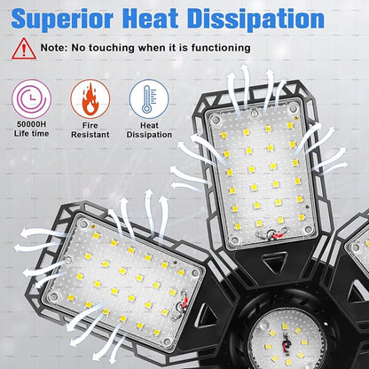 LED Garage Lights 4 Pack -180W, 18000LM 6500K Led Shop Light - Image 4