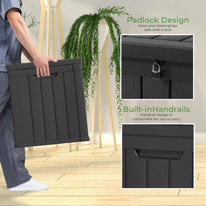 45 Gallon Resin Deck Box, Waterproof Outdoor Storage Bin - Image 4