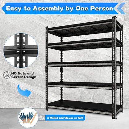 48" W Garage Shelving Heavy Duty, 3000LBS Loads Adjustable Garage Storage - Image 5