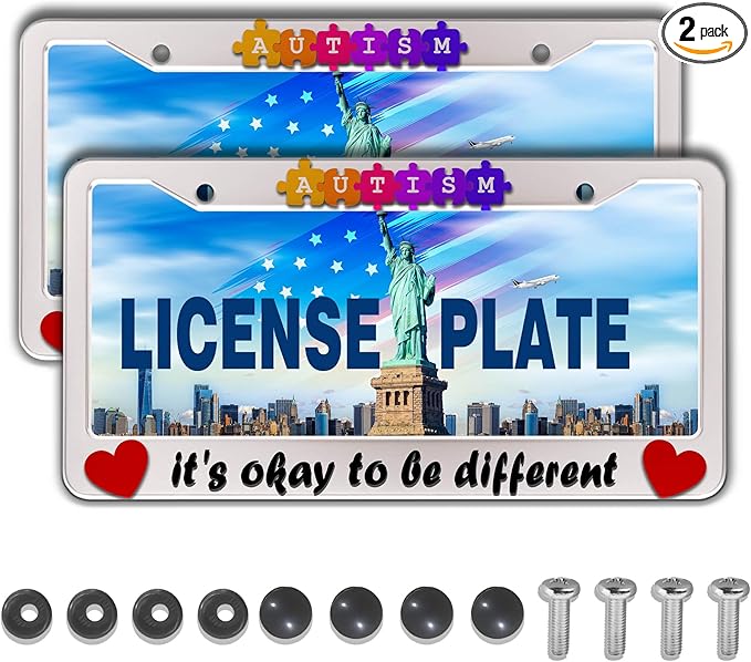 Automotive Exterior Accessories Multicolor License Plate Frames Autism It’s by Unknown