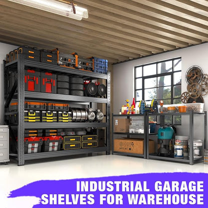 Metal Garage Shelving Unit, Heavy Duty 4-Tier Adjustable Storage Rack, 6000 LBS - Image 7