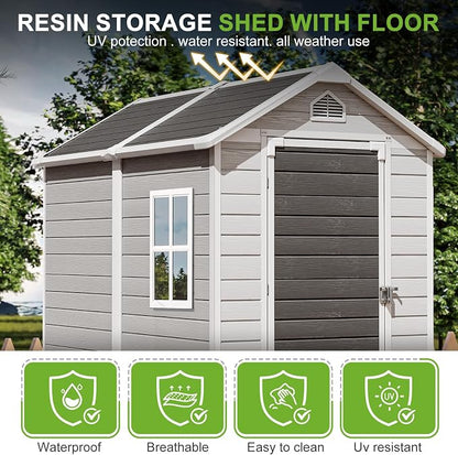 4x6 FT Small Plastic Shed Resin Outdoor Storage - Image 4