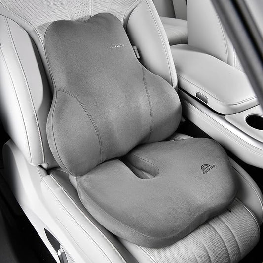 Coverado Memory Foam Car Seat Cushion and Lumbar Support Pillow by COVERADOAUTO