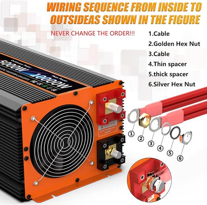 5000W Pure Sine Wave Power Inverter 12V DC to 110V 120V Converter - Image 8