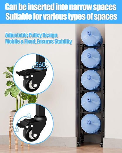 5 Gallon Water Jug Holder, Movable 5 Tier Heavy Duty Water Rack - Image 6