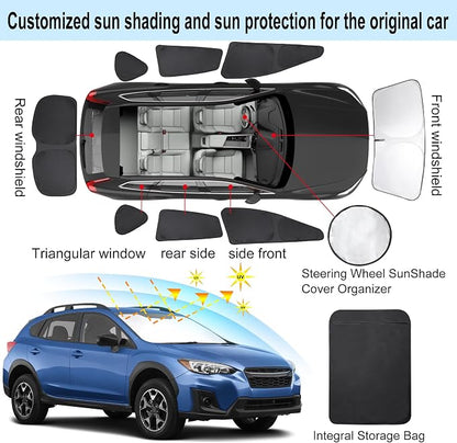 TINGLU Window Shades for Subaru Crosstrek 2018-2023 Accessories Car Side Full - Image 3