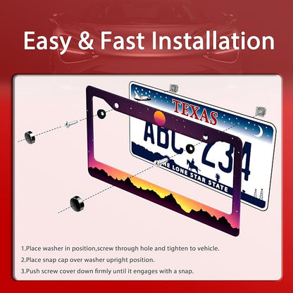 Mountain Sunset License Plate Frame Funny Mountains License Plate Frames - Image 3