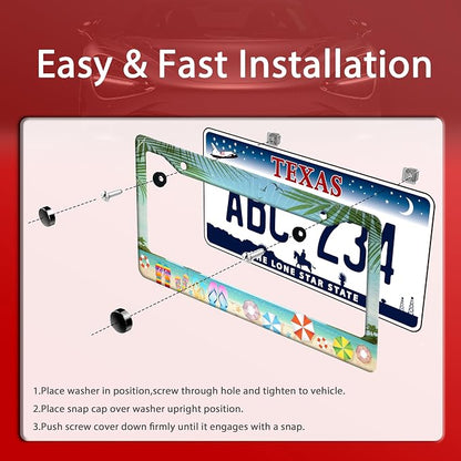 Beach Flip Flops License Plate Frame Funny Seaside License Plate Frames - Image 3
