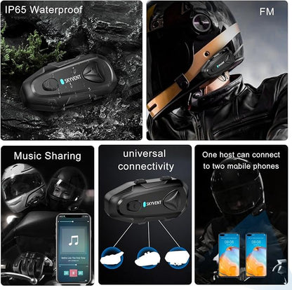Q4 Motorcycle Bluetooth Communication System Headset Intercom, 4 Riders 1500m - Image 5