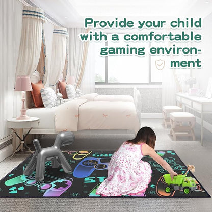 Play Gaming Rug for Bedroom Gamer Mat Gamepad for Boys Room 3x4 for Playroom - Image 4