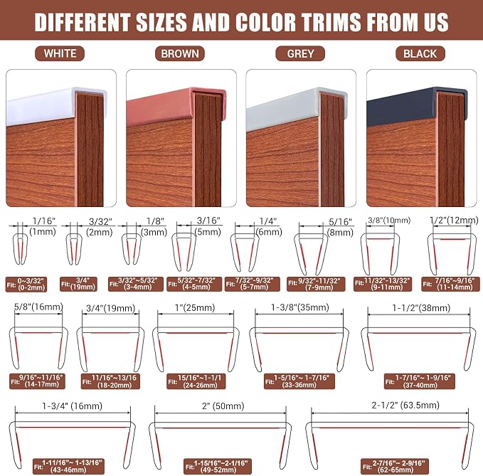 Rubber Edge Trim, Flexible Edge Banding, 3/4" U Channel Furniture Edge Protector - Image 7