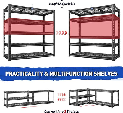 REIBII 48" W Garage Shelves, 5-Tier Garage Shelving Load 2750LBS, Adjustable - Image 6