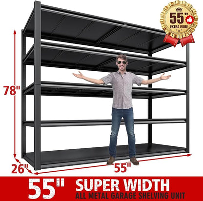 REIBII 78" H Garage Shelving, Storage Shelves Heavy Duty Load 3000LBS, - Image 2
