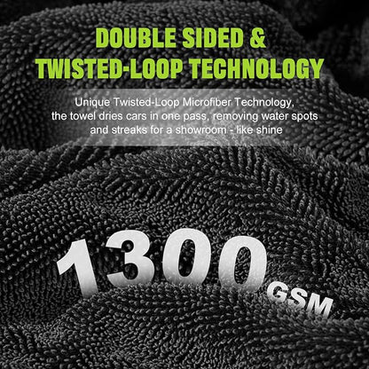 2 Pack 1300 GSM Car Drying Towel, Microfiber Towels - Image 8